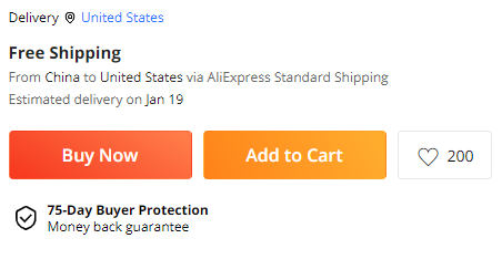 AliExpress Order Cart